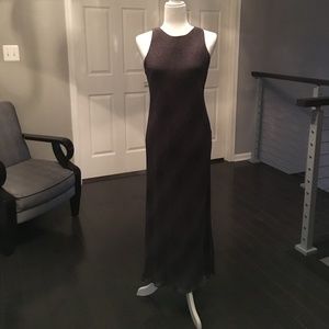 Jones New York Ankle length Purple &  Black Dress